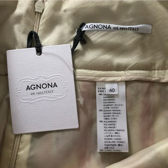 NWT Agnona Italy Cashmere Mohair Blend Striped Skirt Designer - Picture 7 of 8